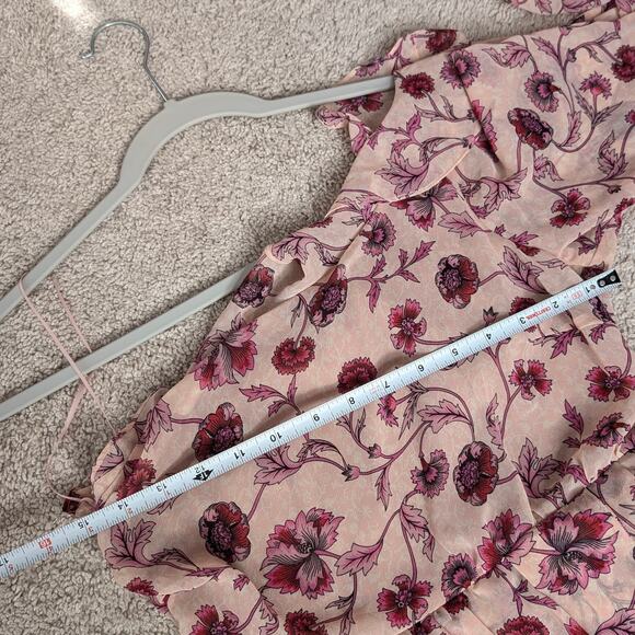 NWT For Love & Lemons Agnes Pink Floral One Shoulder Dress, size M - Picture 7 of 11